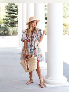 Hunter Bell Britton Dress, Patchwork size L